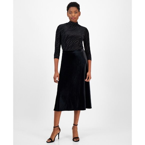 Anne Klein Dresses & Skirts - Anne Klein Women's Pull-On Flared Skirt Black Size L MSRP $99
